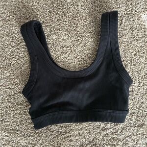 Alo Yoga Black Ribbed Wellness Bra